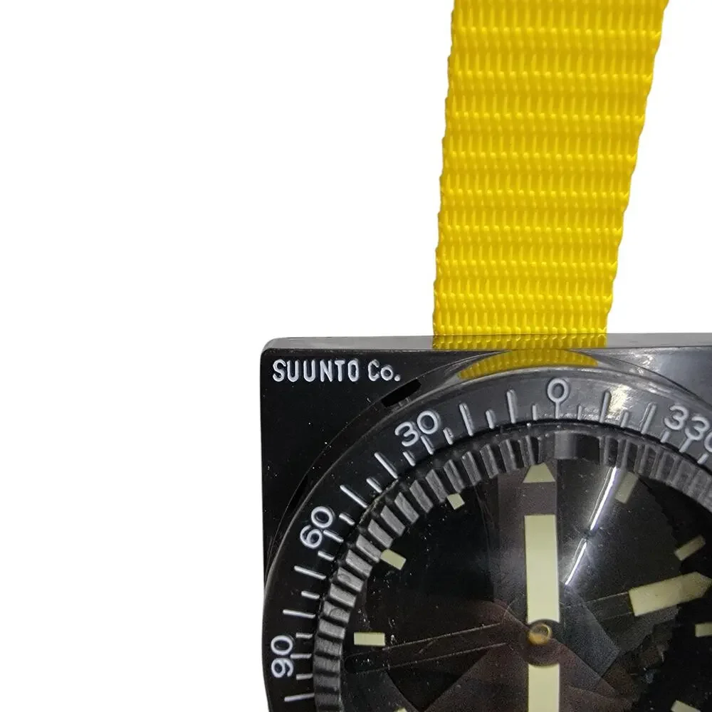 Vintage Suunto Wrist Dive Compass Square Scuba Yellow Strap Made in Finland